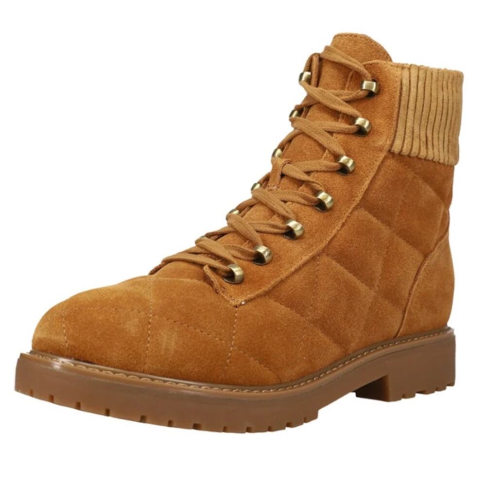 Easy Spirit Womens Lakely Ankle Boots Size 7.5 Wide Brown Suede Quilted NWOB